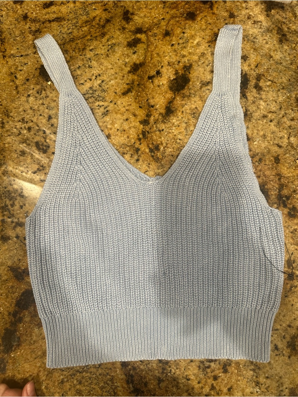 aerie Dusty Blue Knit Cropped Tank